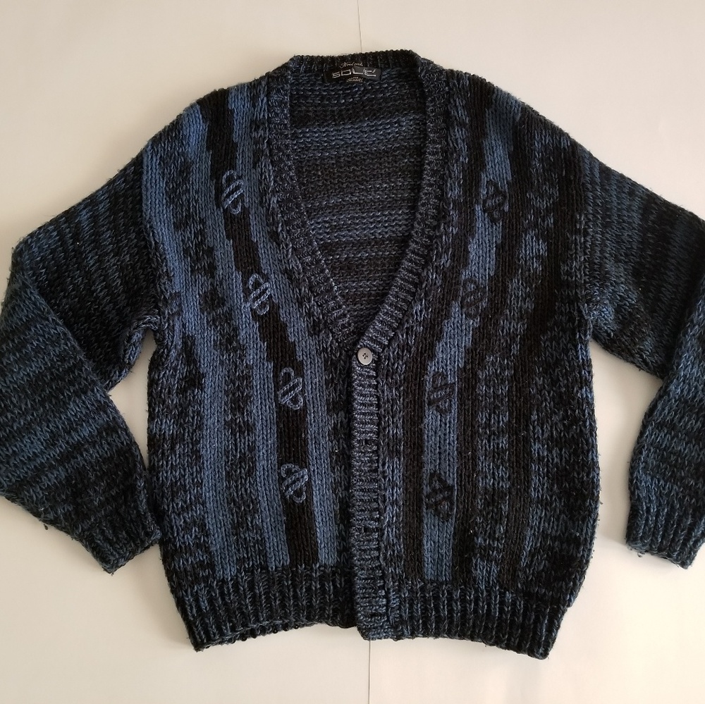 Vintage Button Cardigan Sole Sweater Sz Large